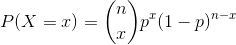 P(X = ) = (?)p(1 – p)-1