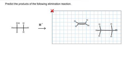 Predict the products of the following elimination