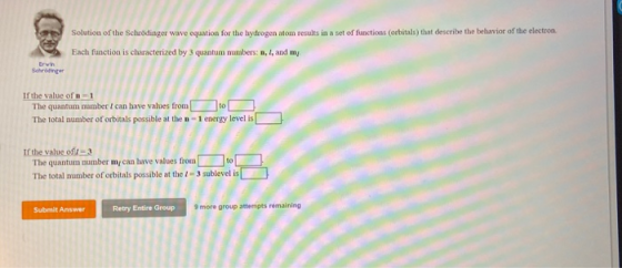 Solution of the Schrodinger wave equation for the hydrogen atom results in a set of functions (orbitals) that describe the be
