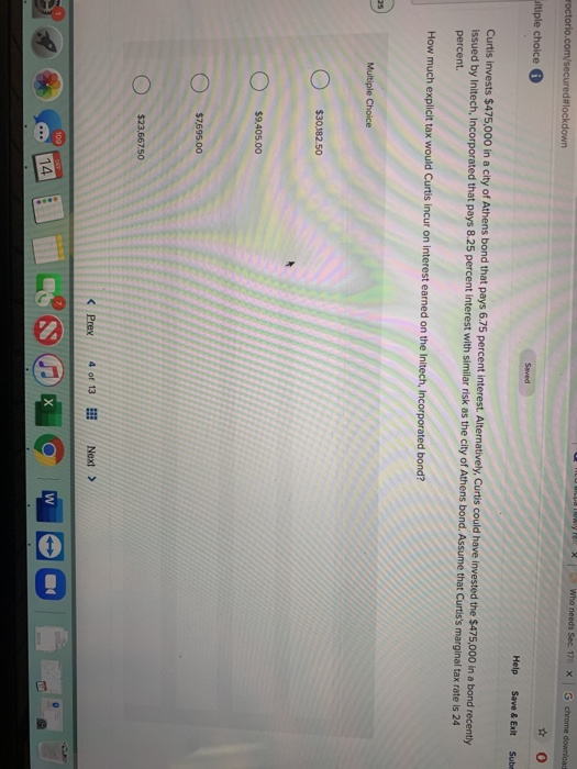 X roctorio.com/securedilockdown Who needs Sec. 179 X G chrome download ultiple choice 6 Saved Help Save & Exit Sube Curtis in