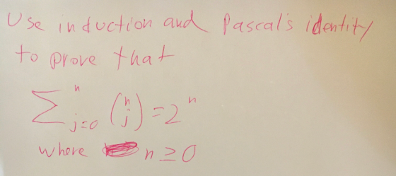 Use induction and Pascals identity to prove that () -2 nzo и n where