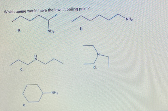 Which amine would have the lowest boiling point? » DORPRESA POD NH2 NH2