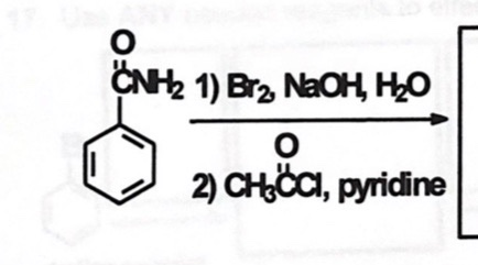 O CN 1) Ba NaOH HẠO 2CH.SC. 2) CH3CCI, pyridine