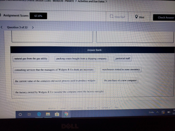 bection 11301 - Winter20 - PRANTE > Activities and Due Dates > Onti O Assignment Score: 67.6% Lx Give Up? Hint Check Answer Q