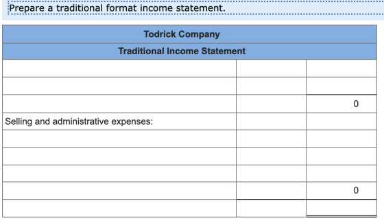 IIIIIIIIIIIIIIIIIIIIIIIIIIIIIIIIIIIIIIIIIIIIIIIIIIIIIIIIIIIIIIIIIIIII Prepare a traditional format income statement. Todrick