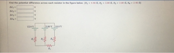 Find the potential difference across each resistor