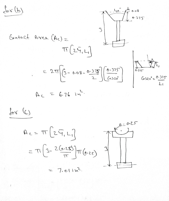 x () 0.08 0.375 31 Contact Area (Ac) = E 77 (25.1] 21 0-325 -0.08-0.37 Coszo Coszoo 0.375 Li Ac = 6.76 in? LR=0.25 for (o AC