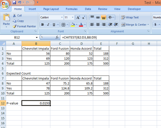 Test - Mic Home Insert Page Layout Formulas Data Review View Developer ぬCut Calibri Wrap Text Numb Copy Paste EE Merge &Cente