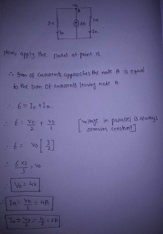 2n LD In ouo apply the nodal at peint a. 0L0 to the sem of cudurenb leaving nodc h - Vo 2 TvoItC. in patelle] is aluoays V o utcmains (onstant 2 - Vo 2-