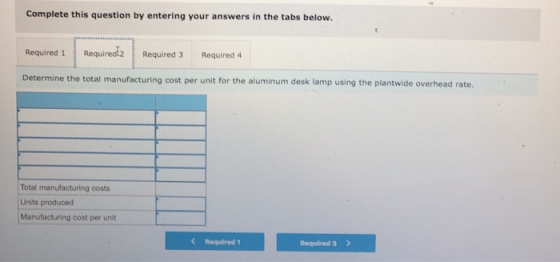 Complete this question by entering your answers in the tabs below. Required 1 Required2 Required 3 Required 4 Determine the t