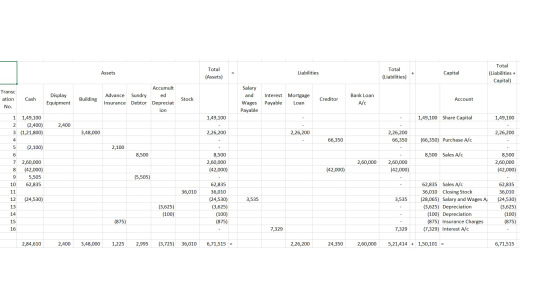 Total Total Total Liabilities Capital (Liabilities + Assets (Assets) (Liabilities) Capital) Accumult Salary Transc Interest M