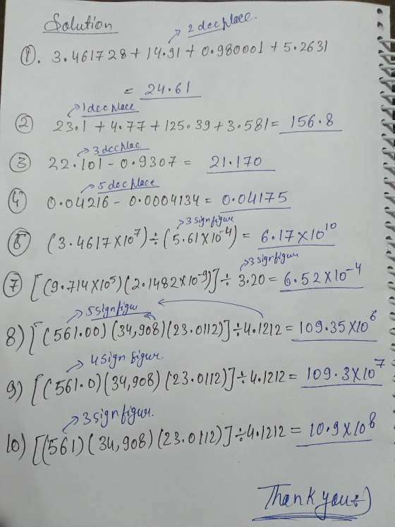ma Solution 72 deeplace O. 3.4617 28+140914 0.980001 +5•263) = 24.61 oldec pace 2381 +4677 +125.39 +3.581= 156.8 © » 3 dcchae