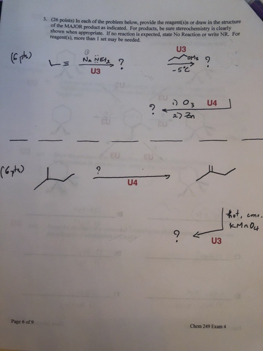 3. (26 points) In each of the problem below, provide the reagent(s)s or draw in the structure of the MAJOR product as indicat