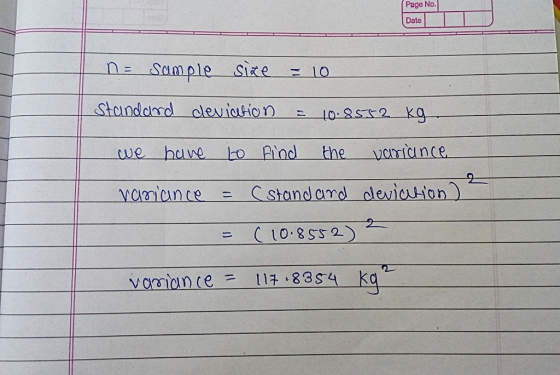 Page No Date SampleSize 10 1 0 Y) Kg ニ (10.8552) vooi on ce- 11718354 k