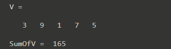 V = - 3 7 1 7 5 SumofV = 165
