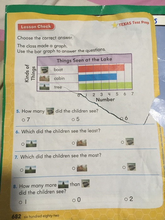 TEXAS Test Prep Lesson Check Choose the correct answer. The class made a graph. Use the bar graph to answer the questions. Th