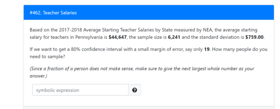 #462. Teacher Salaries Based on the 2017-2018 Average Starting Teacher Salaries by State measured by NEA, the average startin