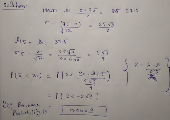 Solubion: Mearr 0+35 2 (75-0) 12 25 3 2 253 SN3 2X I0 4 ス= 天-4 P(C30) Y2 30-37S 4 -?(ス<-213 ) des Poobabili is Beccause