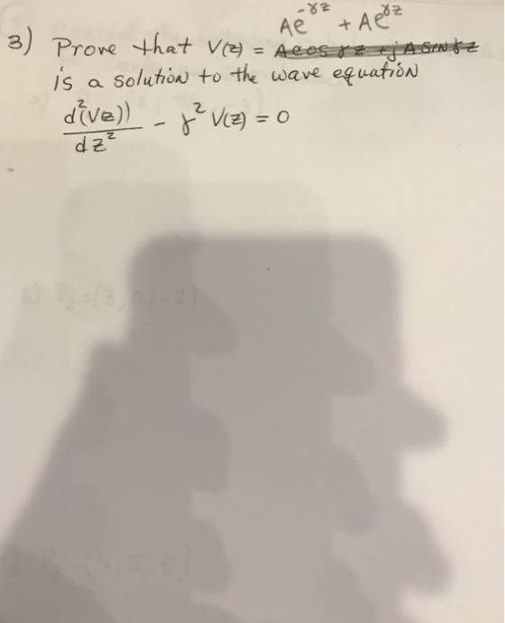 3) Prove that V(e)=A is a solu too to the wave equat,ON d 2