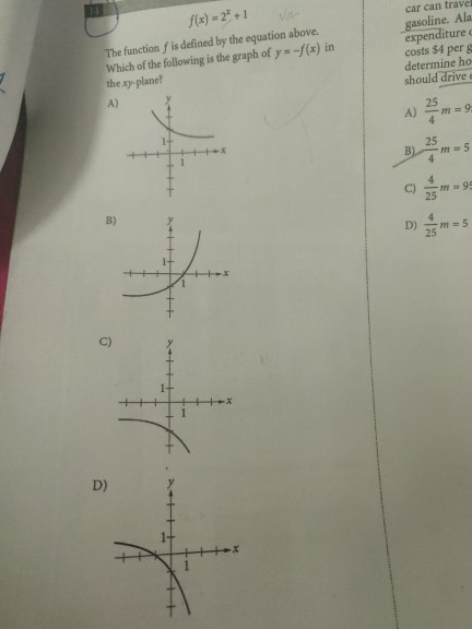 14 flx) =2 +1 car can trave gasoline. Ala expenditure c costs $4 per g determine ho should drive The function f is defined by