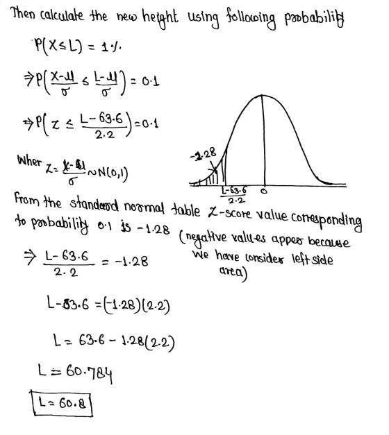 Then calculate the new height using following probability PCX5L) = 11 *P(x-ll 14)=0:1 Plzs 3:6 ) = 5 L-63-6 2.2 20.1 wher 228