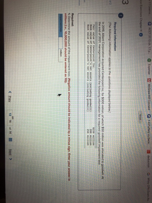 11 Learns Q ACCT 3113 ch. 17 p... Expense M McGraw-Hill Connect Q 14-Puffery vs Dece... deducrion G Wiley CPA Exam Re ice Exe