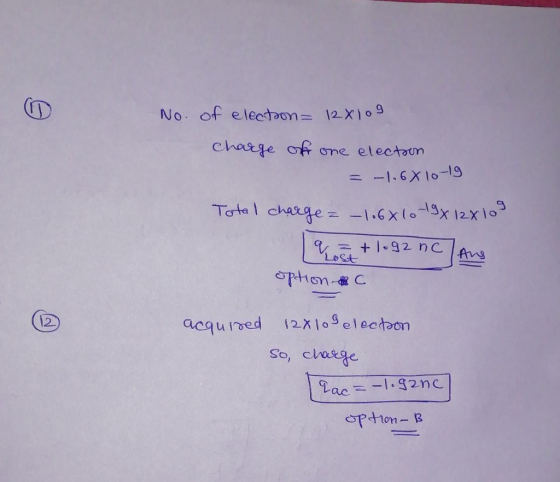 No. of electoon 12x1o9 chaese of ome elee TotaI chage.xlo 3x 12x 1o Los大 12 So, chaege optton-B