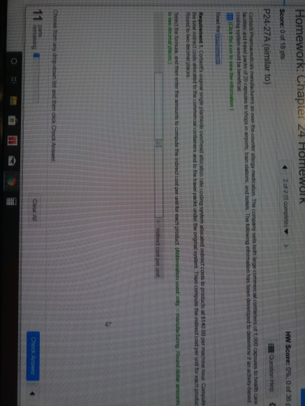 Homework: Chapter 24 HomeWUIR Score: 0 of 18 pts P24-27A (similar to) Zol 210 complete HW Score: 0%, 0 of 38 Question Help Co