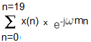 n 19 Σ χ(n) x ewm e-wmn n 0