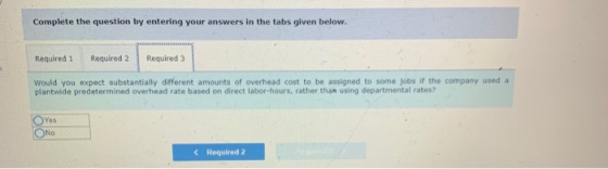 Complete the question by entering your answers in the tabs given below. Required 1 Required 2 Required 3 Would you expect sub