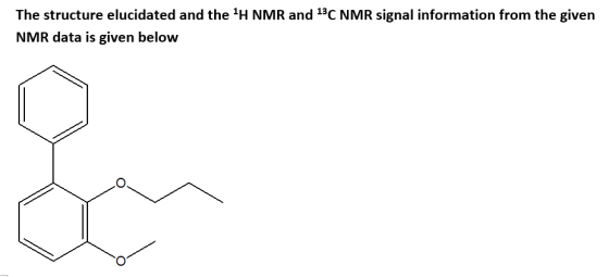 The structure elucidated and the 1H NMR and 13C NMR signal information from the given NMR data is given below