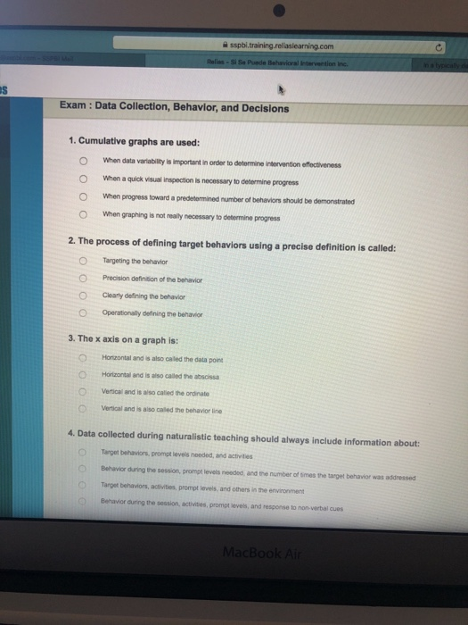 sspb.training.rellaslearning.com Relles - Si Se Puede Behavioral intervention in Exam : Data Collection, Behavior, and Decisi