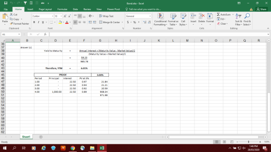 0 0 Bond.xlsx - Excel Tell me what you want to do.... - A X Share Data Review View Power Pivot AutoSum = = = Wrap Text Genera