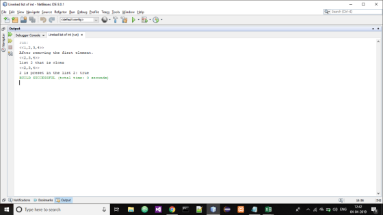Linnked list of int- NetBeans IDE 8.0.1 Search (Ctrl+1) Eile Edit View Navigete Source Refgctor Run Debug Profile Team Iools