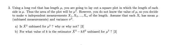 3. Using a long rod that has length y, you are going to lay out a square plot in which the length of each side is p. Thus the