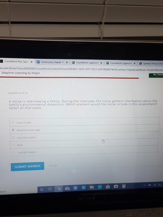 E CoursePoint Plus: Taylo Q Community Chapter 13 a CoursePoint: Lippincot x * CoursePoint Lippincott x x x O Systems Theory i