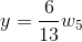 y= \frac{6}{13}w_5