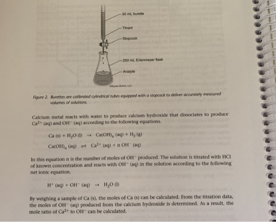 -50 ml burette -Titrant Stopcock -250 mL Erlenmeyer flask -Analyte CH Figure 2. Burettes are calibrated cylindrical tubes equ