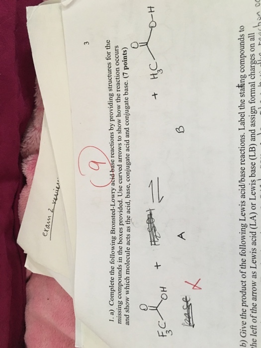 Complete the following Bronsted-Lowry acid base re