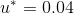 u^*=0.04