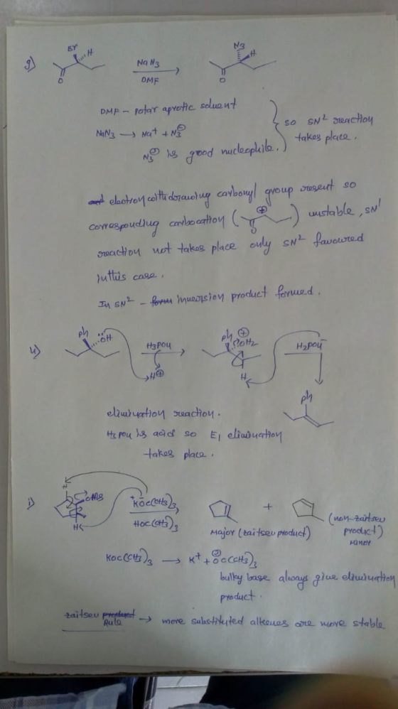 NG N3 OMF DMF - Petar aprete scuent NaN Nat & NE { so sN² reaction takes place. No is good nucleophile. ) tako and electron c