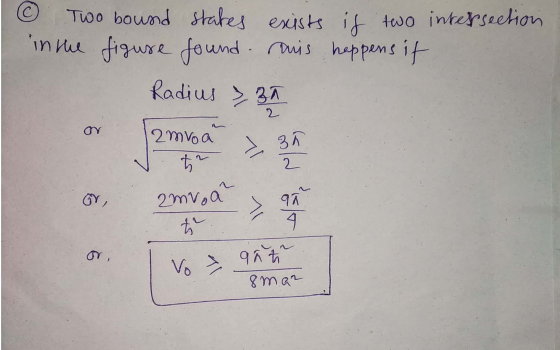 © Two bound stakes exists is two intersection in the figure found. ruis happens if Radius 37 2mvoo 35 ✓ z 3 or 2mv.a a Vo 90t