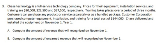 3. Chase technology is a full-service technology company. Prices for their equipment, installation services, and training are