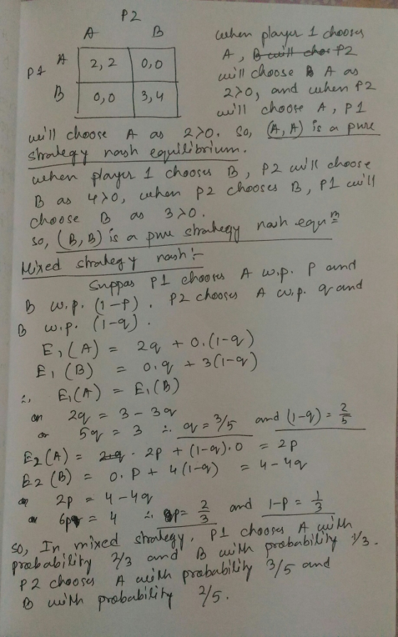 P2 B A 0,0 P2 A when player 1 chooses p4 A 2,2 10,0 A, Baill chart2 will choose B A as B0,0 3,4 270, and when R2 will choose