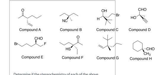 СНО ОН Br НО Н NC Compound A Compound B Compound C Compound D СНО Br F CHO HS CHз Compound H Compound E Compound F Compound G