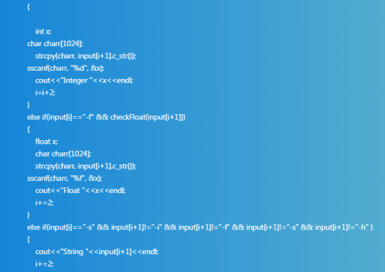 int x strcpy(charr, inputli+1].c_str0: cout< <Integer<<x<<endl: char charr[1024]: sscanf(char, %d, 80よ i-i+2: else if(inpu