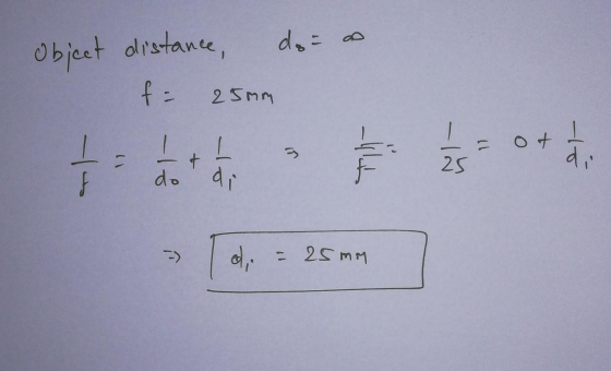 Object distance, doo 25mm 11 1 - d = 25 mm
