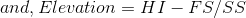 and, Elevation = HI – FS/SS