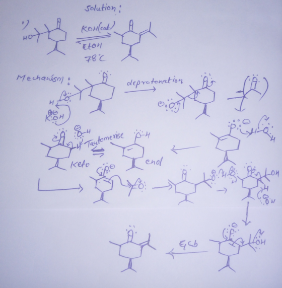 Solution: ROHak) 78C Mechauisn olepretonation KoH Tastome nse enol Keto LoH