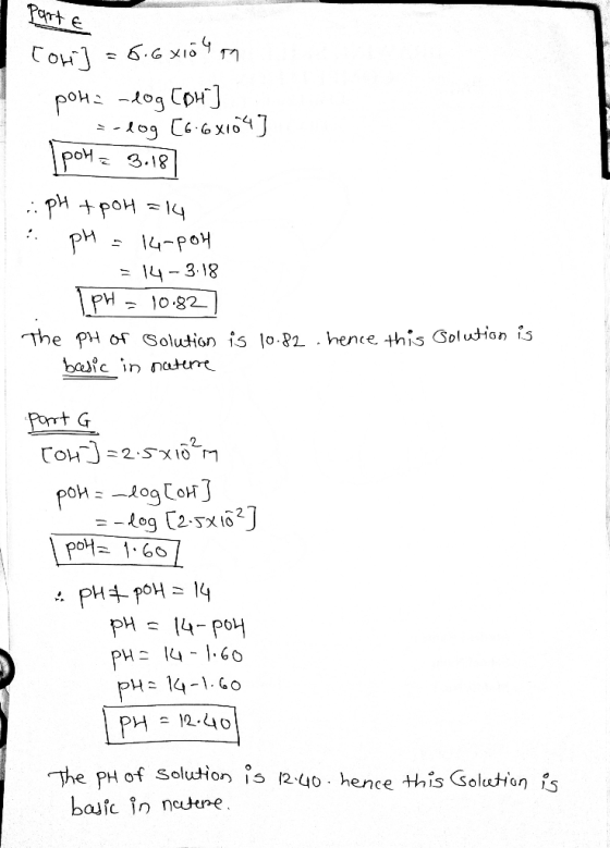 Part e Co po og Co] og C6X10J po 3.18 . PM 14-poH 14-3.18 10.82 The PH of Solution is lo-82 .hence this Golution is basic in